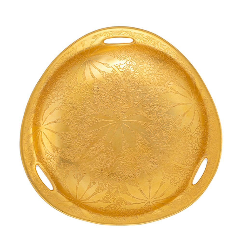 【1点限り】オールドノリタケ 金エッチング花葉模様 ボウル 3つ取っ手付