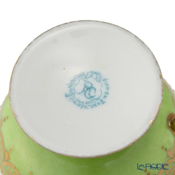 【1点限り】オールドノリタケ 金点盛り 黄緑地 薔薇文 カップ＆ソーサー 高台付