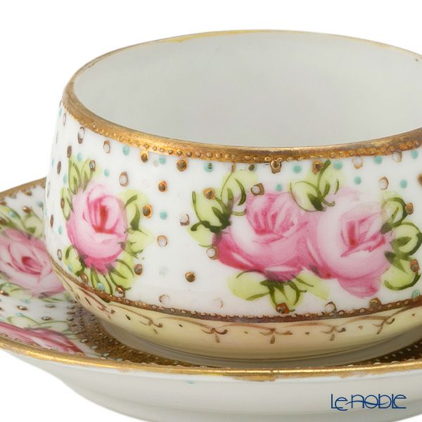 【1点限り】オールドノリタケ 金点盛り ジュール 薔薇文 デミタスカップ＆ソーサー