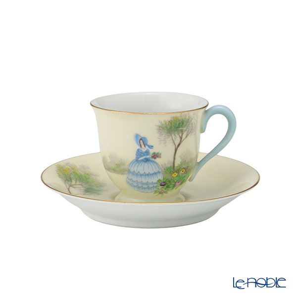 【1点限り】オールドノリタケ 金彩 水色ドレス サザンベル デミタスカップ＆ソーサー