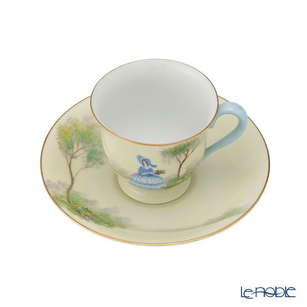 【1点限り】オールドノリタケ 金彩 水色ドレス サザンベル デミタスカップ＆ソーサー