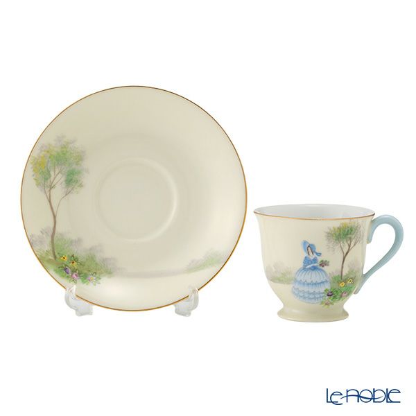 【1点限り】オールドノリタケ 金彩 水色ドレス サザンベル デミタスカップ＆ソーサー