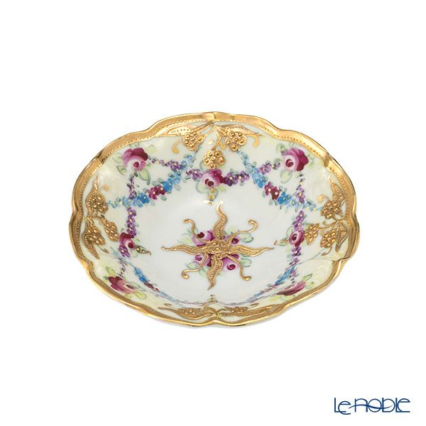 【1点限り】オールドノリタケ 金点盛り 小薔薇 葡萄文 ミニボウル 花型