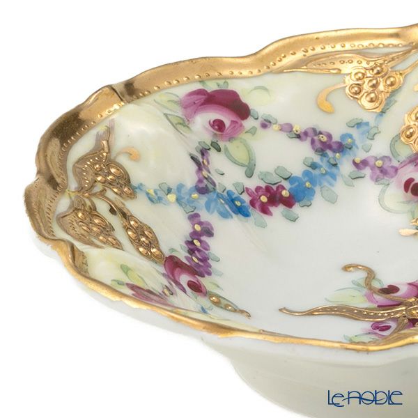 【1点限り】オールドノリタケ 金点盛り 小薔薇 葡萄文 ミニボウル 花型