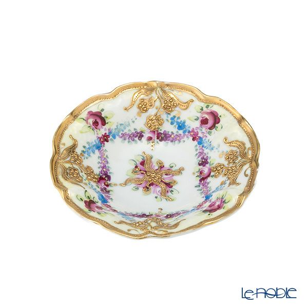 【1点限り】オールドノリタケ 金点盛り 小薔薇 葡萄文 ミニボウル 花型