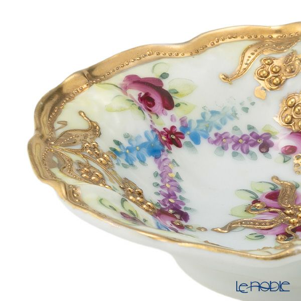 【1点限り】オールドノリタケ 金点盛り 小薔薇 葡萄文 ミニボウル 花型