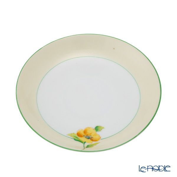 【1点限り】オールドノリタケ 黄緑枠クリーム帯 黄花文 トリオセット ティー