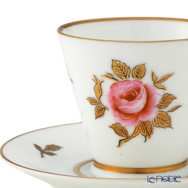 【1点限り】オールドノリタケ 金彩 薔薇文 デミタスカップ＆ソーサー 黄緑