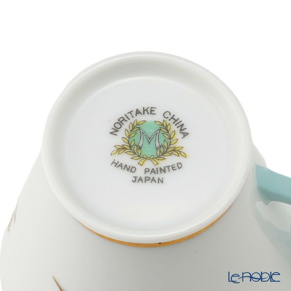 【1点限り】オールドノリタケ 金彩 薔薇文 デミタスカップ＆ソーサー 水色