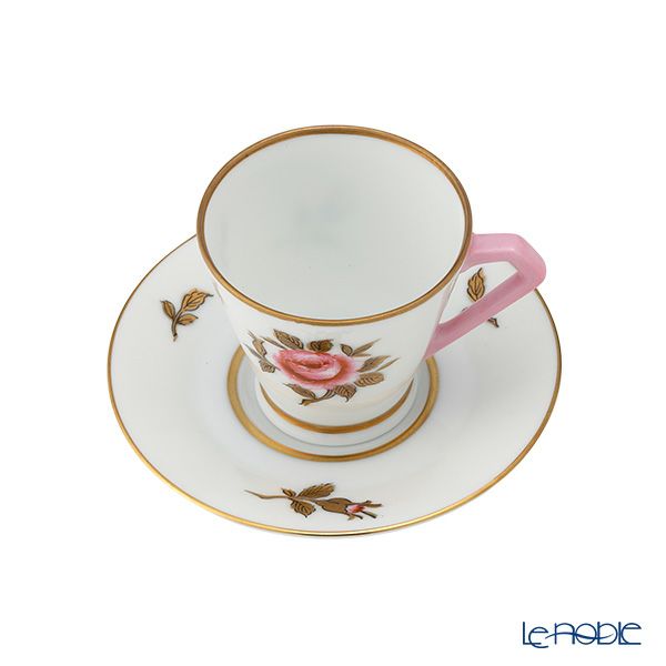 【1点限り】オールドノリタケ 金彩 薔薇文 デミタスカップ＆ソーサー ピンク