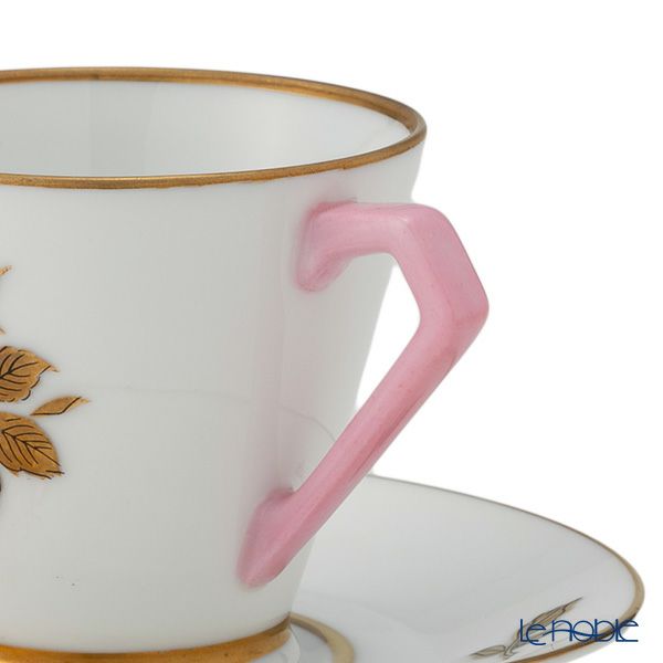 【1点限り】オールドノリタケ 金彩 薔薇文 デミタスカップ＆ソーサー ピンク