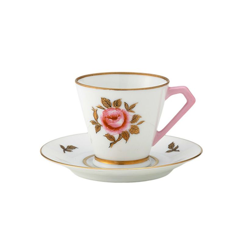 【専用】オールドノリタケ 金盛り 薔薇紋 ピンク ゴールド チョコレートポット 1点限り】オールドノリタケ 金彩 薔薇文 デミタスカップ＆ソーサー