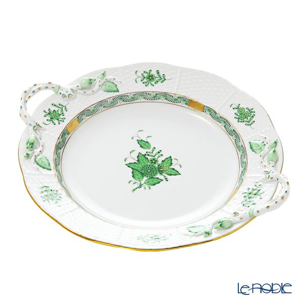 ヘレンド アポニーグリーン AV 00175-0-00 丸ケーキプレート 27.5cm