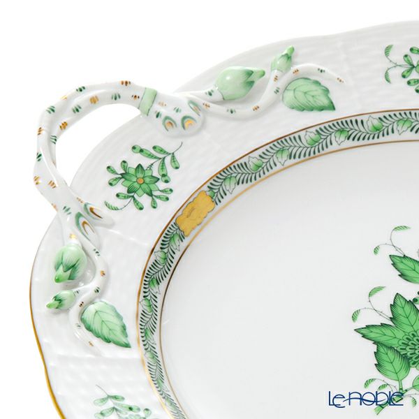 ヘレンド アポニーグリーン AV 00175-0-00 丸ケーキプレート 27.5cm