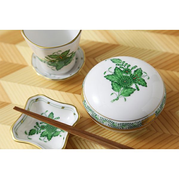 ヘレンド アポニーグリーン AV 00175-0-00 丸ケーキプレート 27.5cm