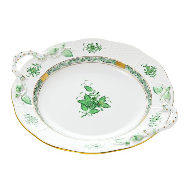ヘレンド アポニーグリーン AV 00175-0-00 丸ケーキプレート 27.5cm