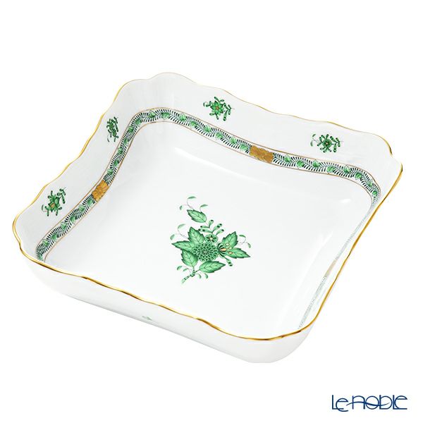 ヘレンド アポニーグリーン AV 00182-0-00 サラダボウル スクエア 21.6cm