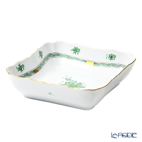 ヘレンド アポニーグリーン AV 00182-0-00 サラダボウル スクエア 21.6cm