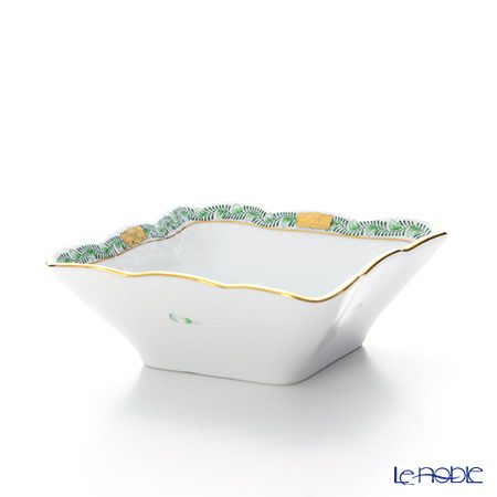 ヘレンド アポニーグリーン 00188-0-00 サラダボウル スクエア 12cm