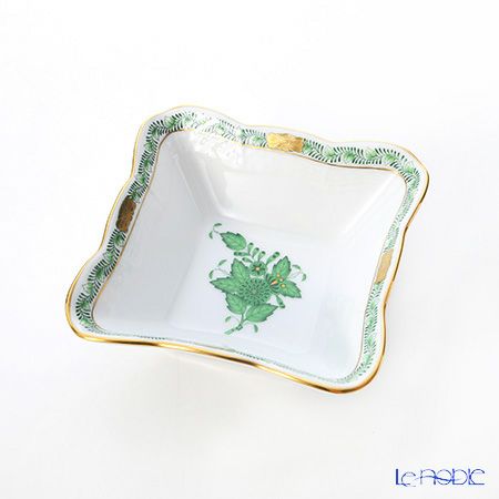 ヘレンド アポニーグリーン 00188-0-00 サラダボウル スクエア 12cm