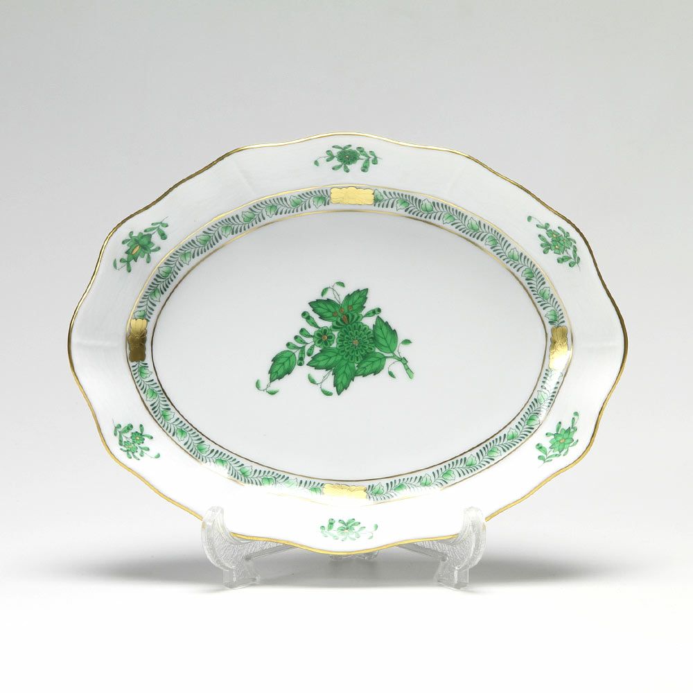 ヘレンド アポニーグリーン 00213-0-00 ファンシーディッシュ 19.5cm