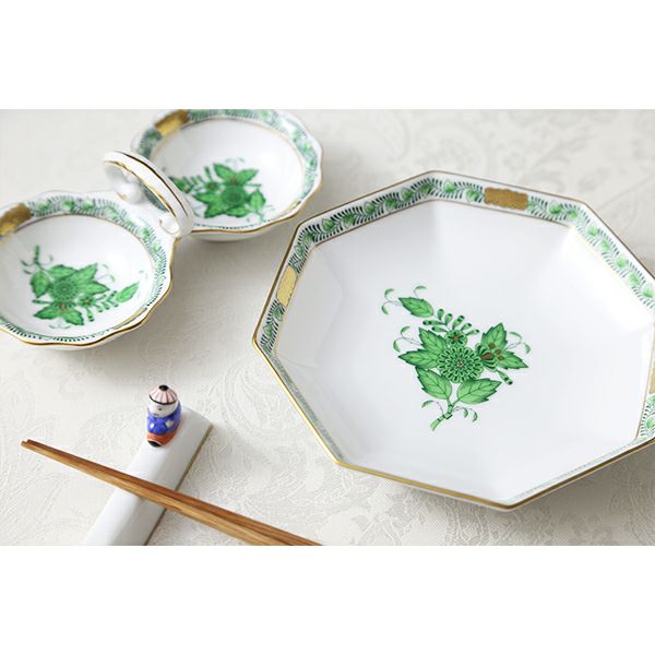 ヘレンド アポニーグリーン 00253-0-00 ジャム・マーマレード 14cm