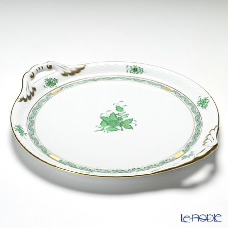 ヘレンド アポニーグリーン 00315-0-00 ケーキプラター 28.5cm