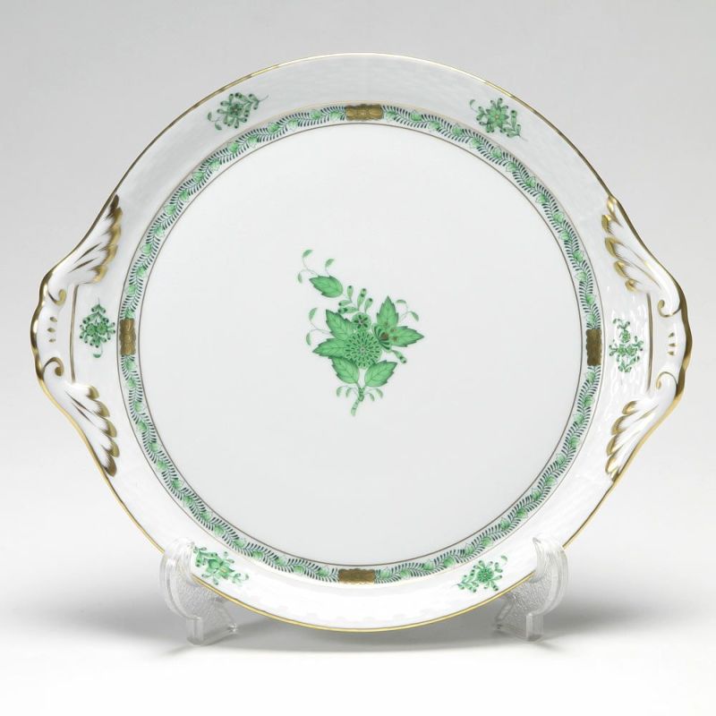 ヘレンド アポニーグリーン 00315-0-00 ケーキプラター 28.5cm