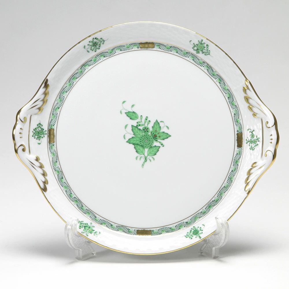 ヘレンド アポニーグリーン 00315-0-00 ケーキプラター 28.5cm