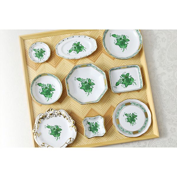 ヘレンド アポニーグリーン 00332-0-00 スモールディッシュ 10.5cm