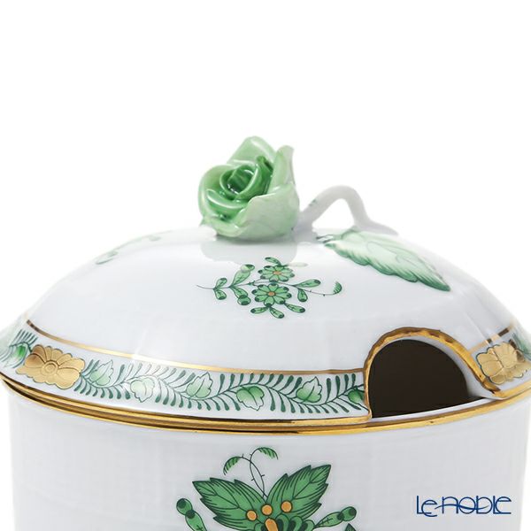 ヘレンド アポニーグリーン 00377-7-09 ジャムポット ローズ 240ml