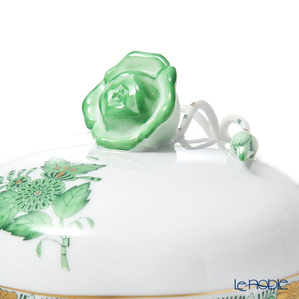 ヘレンド アポニーグリーン 00390-0-09 バターケース（バラ）