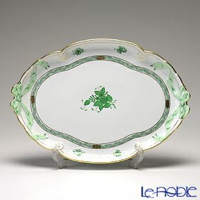 ヘレンド　アポニーグリーン　パーティートレイ ヘレンド アポニーグリーン パーティトレイ他6点セット