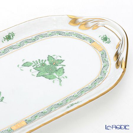 ヘレンド アポニーグリーン 00436-0-00 サンドイッチトレイ 36cm