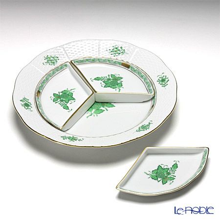 ヘレンド アポニーグリーン 00441-0-00 オードブルセット 25cm
