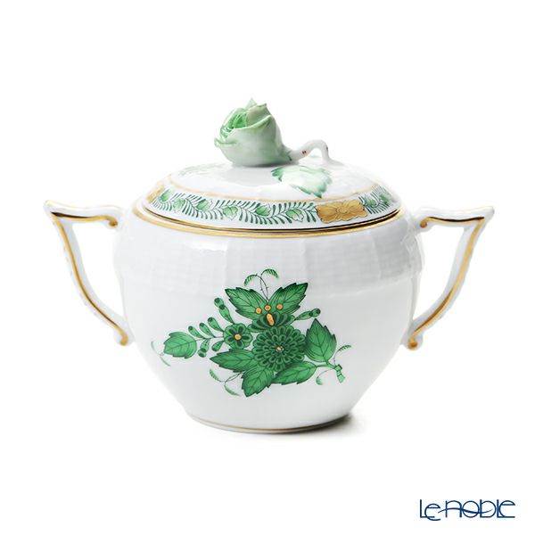 ヘレンド アポニーグリーン 00472-0-09 シュガーポット ローズ 200ml