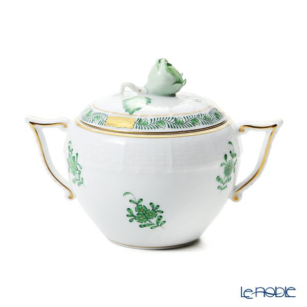 ヘレンド アポニーグリーン 00472-0-09 シュガーポット ローズ 200ml