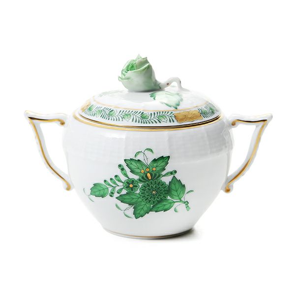 ヘレンド アポニーグリーン 00472-0-09 シュガーポット ローズ 200ml