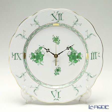 ヘレンド アポニーグリーン 00527-0-47 ウォールクロック 28.5cm