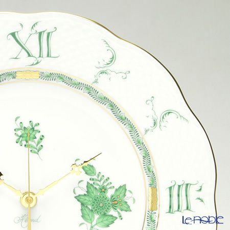 ヘレンド アポニーグリーン 00527-0-47 ウォールクロック 28.5cm