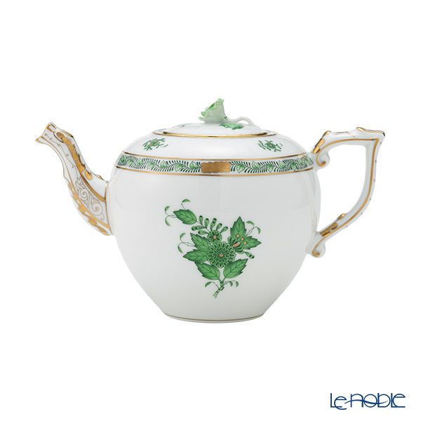 ヘレンド アポニーグリーン 00606-0-09／604 ティーポット ローズ 800ml