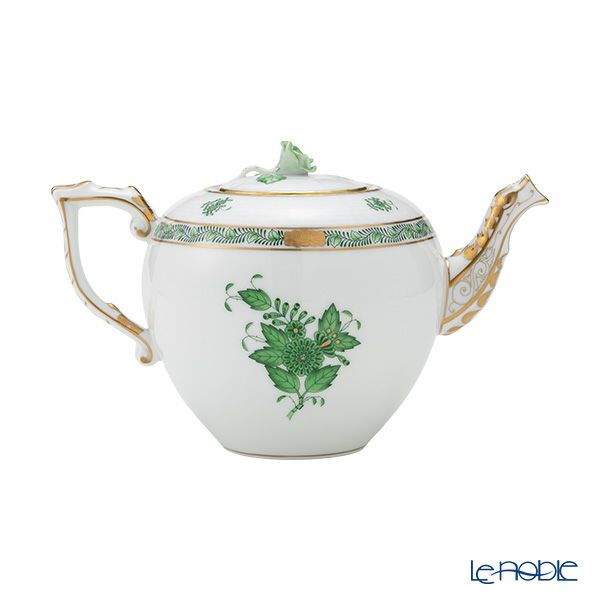 ヘレンド アポニーグリーン 00606-0-09／604 ティーポット ローズ 800ml