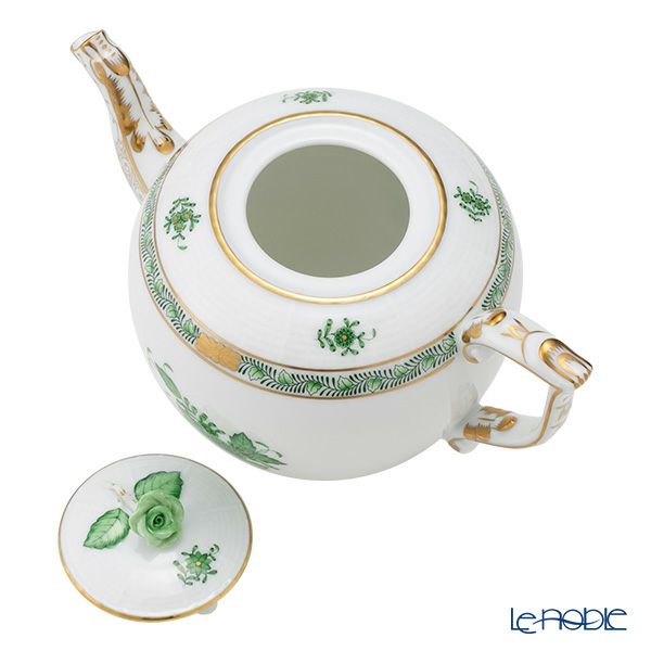 ヘレンド アポニーグリーン 00606-0-09／604 ティーポット ローズ 800ml