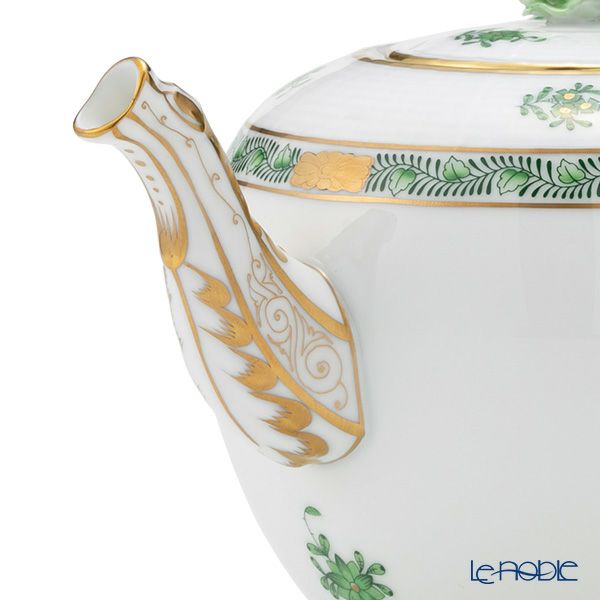 ヘレンド アポニーグリーン 00606-0-09／604 ティーポット ローズ 800ml