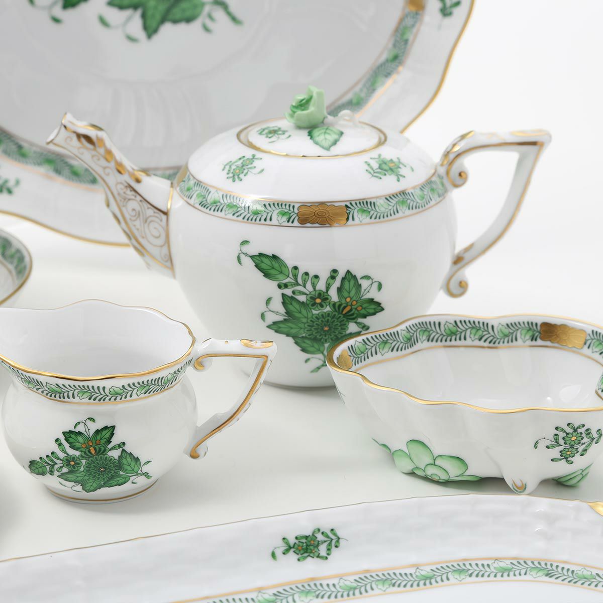 ヘレンド アポニーグリーン 00608-0-09 ティーポット ローズ 400ml