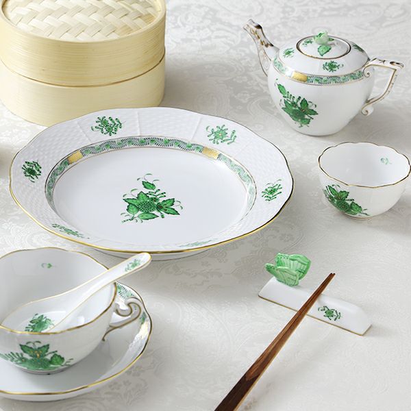 ヘレンド アポニーグリーン 00608-0-09 ティーポット ローズ 400ml