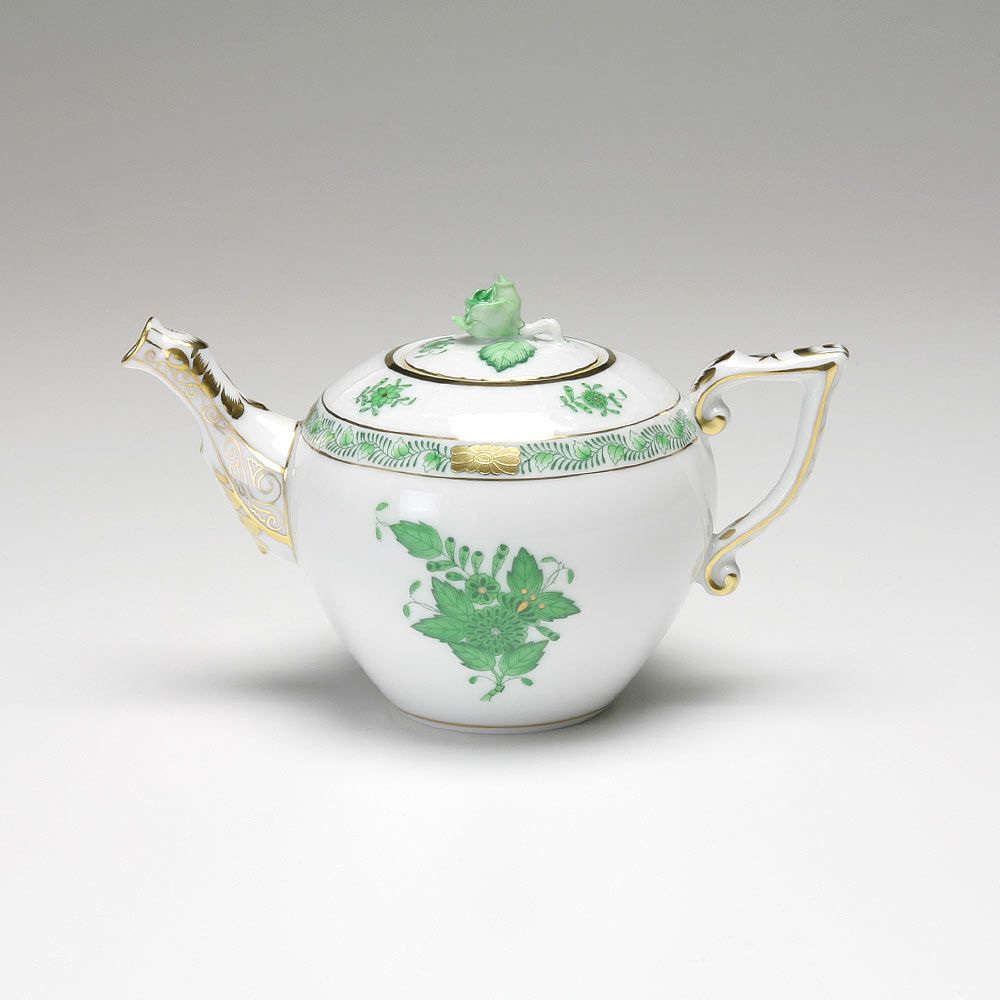 ヘレンド アポニーグリーン 00608-0-09 ティーポット ローズ 400ml