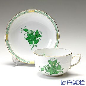 ヘレンド アポニーグリーン 00704-0-00／704 ティーカップ＆ソーサー 200ml