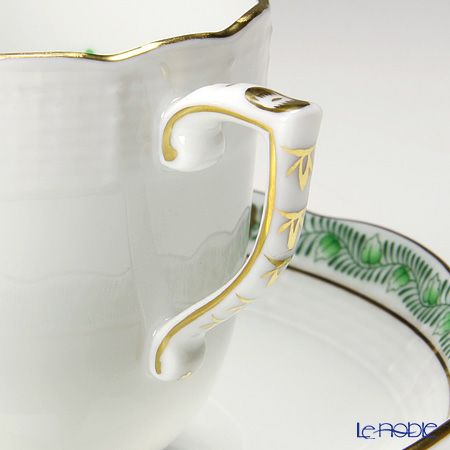 ヘレンド アポニーグリーン 00707-0-00／707 モカカップ＆ソーサー 150ml