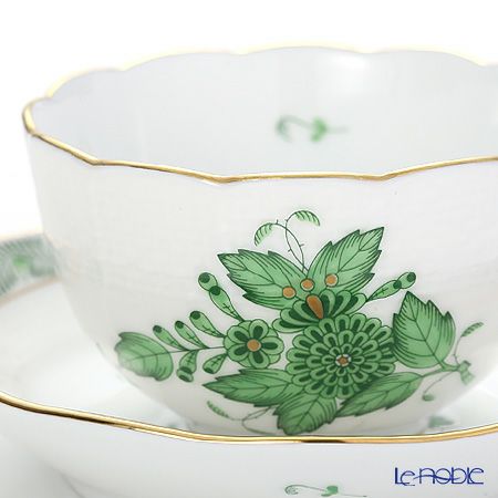 ヘレンド アポニーグリーン 00710-0-91／711 ジャパニーズカップ＆ソーサー 130ml